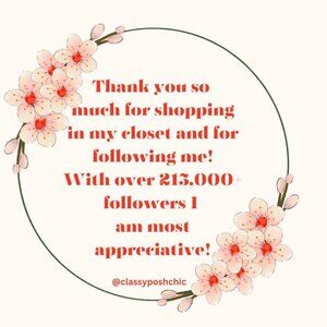 Thank you for following and shopping in my closet!